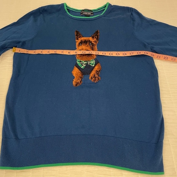 Lands End size Large Blue Sweater with Dog Design - Picture 9 of 9